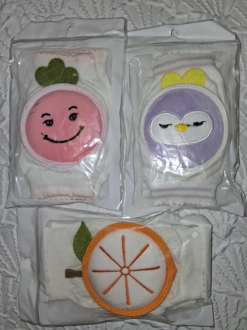 Kids Pink Fruit Smile Knee Protectors Set
